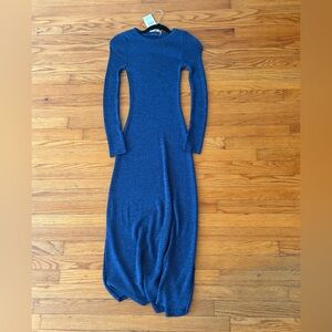Mango Long Sleeve Blue Dress
